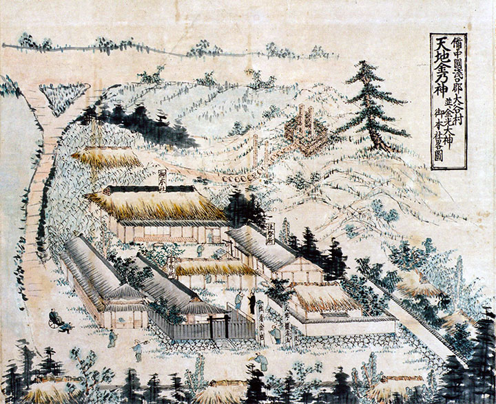 明治20年1月谷村卯三郎が、同行の絵師に写生させた大本社の絵図